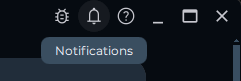Notifications bell icon in the top bar