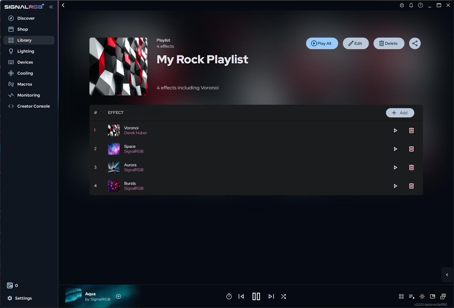 New playlist creation screen