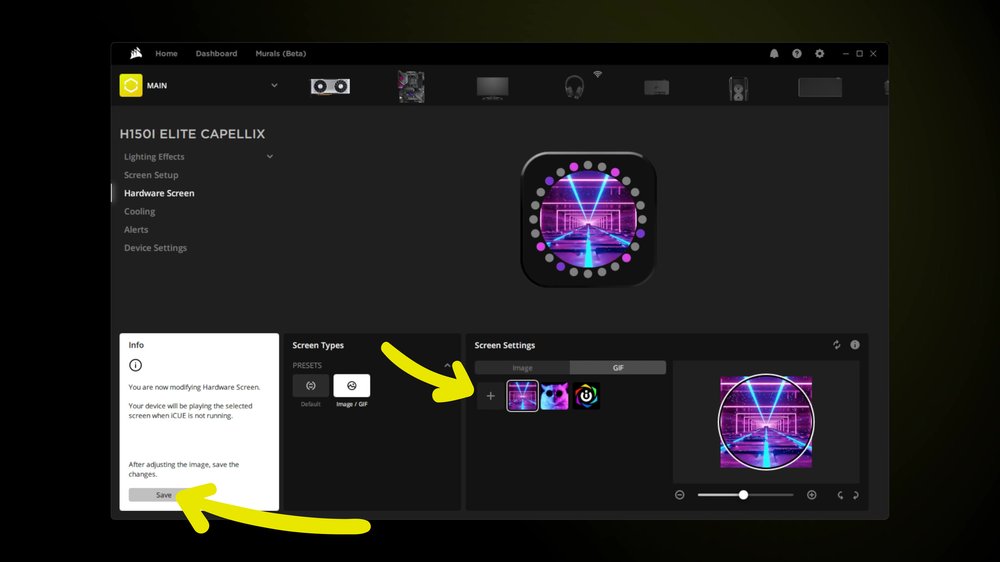 iCue Hardware screen page
Source: https://www.corsair.com/pt/pt/explorer/diy-builder/cpu-coolers/how-to-make-a-gif-for-elite-lcd/