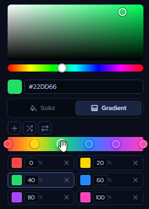 Gradient color panel