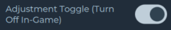 This is usually labeled Adjustment Toggle or after the HUD element being impacted (such as Adjust Health Bar).