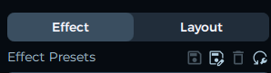 Look in the upper right hand corner when on the Lighting tab to confirm you're on the Effect page