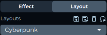 Effect and Layout tab with Cyberpunk layout selected