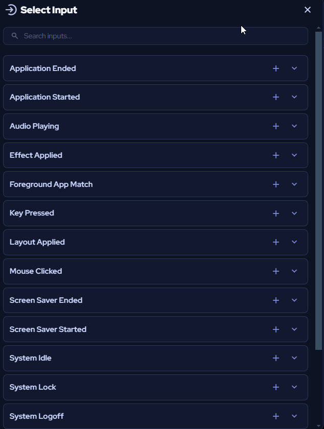 When input selector