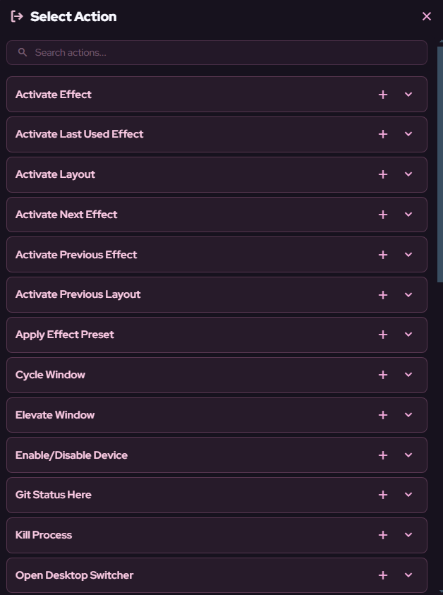 Then action chooser