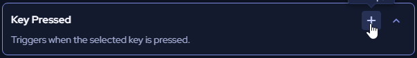 Key Pressed option selected