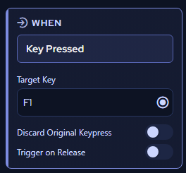 F1 recorded as target key