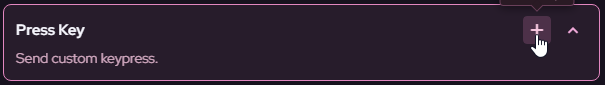 Press Key action selected