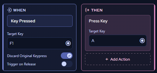 Key replacement macro result