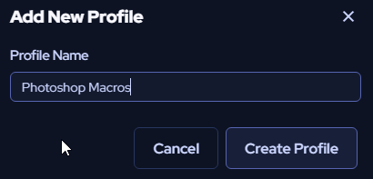 Create Profile dialog