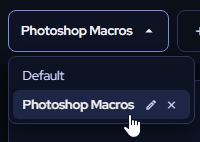 Profile dropdown