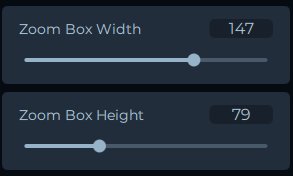 Zoom Box Width and Zoom Box Height sliders
