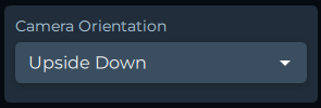 Camera Orientation dropdown set to Upside Down